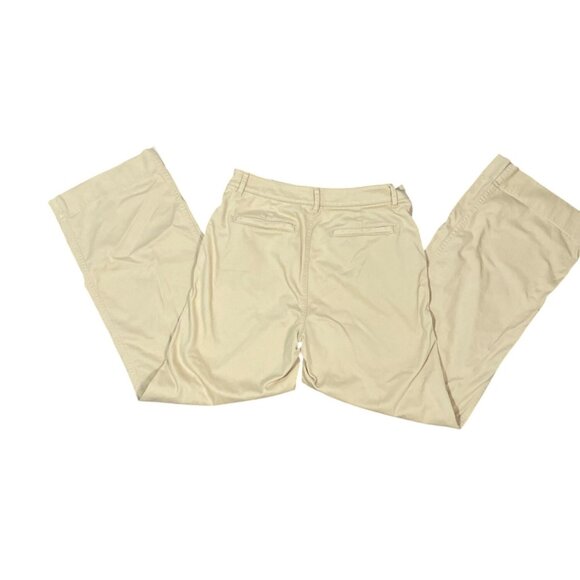 L.L. Bean Womens Beige Stretch Wide leg Cotton Chino Pants Size 6 M/T Preppy Cas - Picture 3 of 5